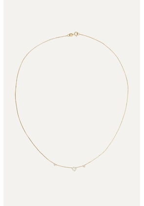 Wwake - Three Step 14-karat Gold Diamond Necklace - One size