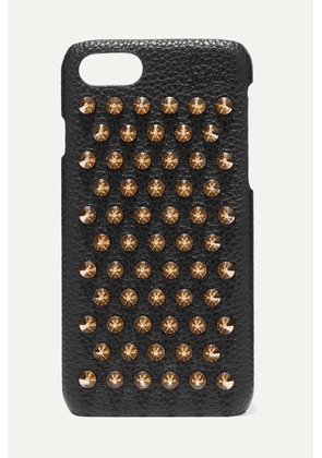 Christian Louboutin - Loubiphone Embellished Textured-leather Iphone 7 And 8 Case - Black - One size