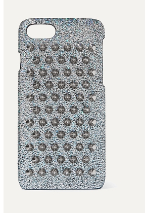 Christian Louboutin - Loubiphone Glittered Leather Iphone 7 And 8 Case - Silver - One size