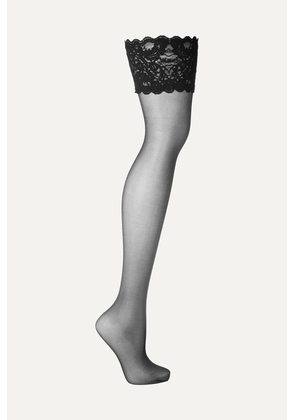 Wolford - Satin Touch 20 Denier Stay-up Stockings - Black - x small,small,medium,large