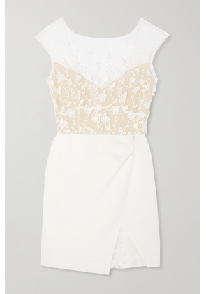 Rime Arodaky - Eleonora Embroidered Tulle And Crepe Mini Dress - White - FR34,FR36,FR38,FR40,FR42