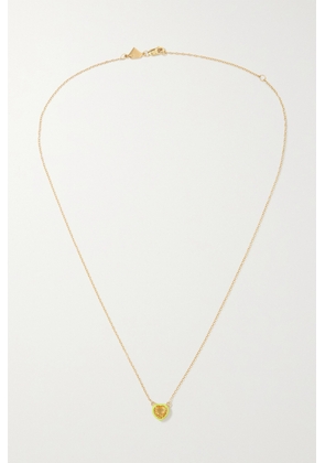 Alison Lou - Heart 14-karat Gold And Enamel Citrine Necklace - One size