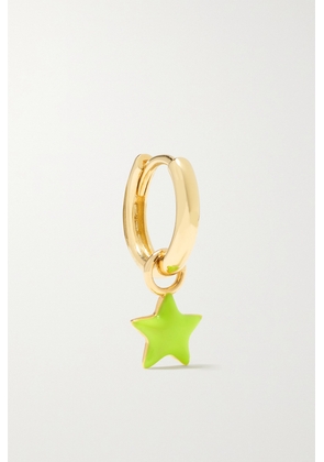 Alison Lou - Tiny Star Huggy 14-karat Gold And Enamel Single Hoop Earring - One size