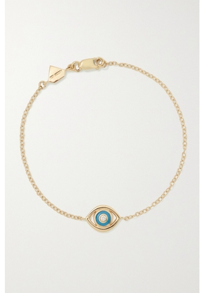Alison Lou - Evil Eye 14-karat Gold, Enamel And Diamond Bracelet - One size