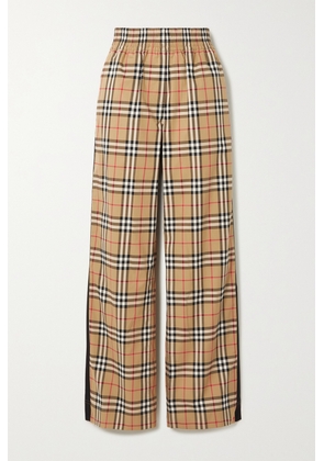 Burberry - Striped Checked Cotton-blend Wide-leg Pants - Neutrals - UK 2,UK 4,UK 6,UK 8,UK 10,UK 12,UK 14,UK 16,UK 18