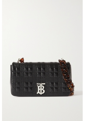 Burberry - Small Quilted Glossed-leather And Tortoiseshell Resin Shoulder Bag - Black - One size