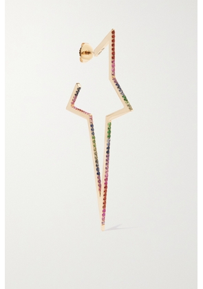 Diane Kordas - Rainbow Star Large 14-karat Rose Gold, Sapphire And Tsavorite Single Earring - One size