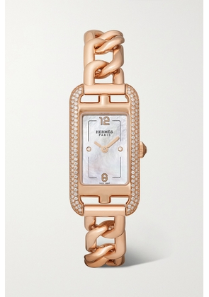 Hermès Timepieces - Nantucket 29mm Small 18-karat Rose Gold, Diamond And Mother-of-pearl Watch - One size