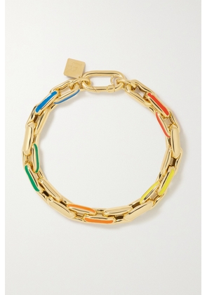 Lauren Rubinski - Small 14-karat Gold And Enamel Bracelet - Multi - One size