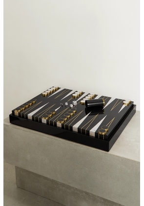 L'Objet - Ebony, Marble, Brass And Shell Backgammon Set - Black - One size