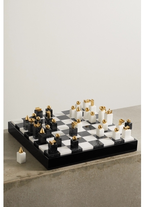 L'Objet - Gold-plated Brass, Wood And Marble Chess Set - Black - One size