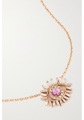 Suzanne Kalan - 18-karat Rose Gold, Diamond And Sapphire Necklace - One size