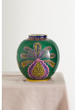 La DoubleJ - Bubble Gold-plated Porcelain Vase - Green - One size