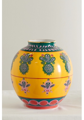 La DoubleJ - Bubble Gold-plated Porcelain Vase - Yellow - One size