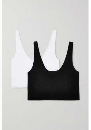 Skin - + Net Sustain Clio Set Of Two Stretch Organic Pima Cotton Jersey Soft Cup Bras - Black - x small,small,medium,large