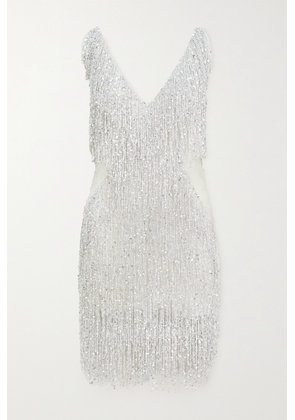 Naeem Khan - Gatsby Embellished Chiffon Mini Dress - White - US2,US4,US6,US8,US10,US12
