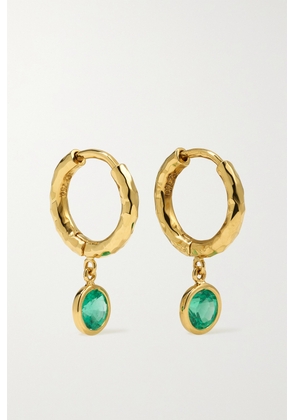 Octavia Elizabeth - + Net Sustain Charmed Micro Gabby 18-karat Recycled Gold Emerald Hoop Earrings - One size