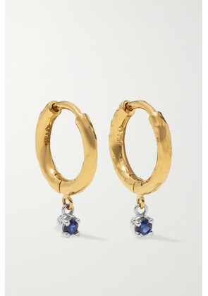 Octavia Elizabeth - + Net Sustain Charmed Micro Gabby 18-karat Recycled Yellow And White Gold Sapphire Hoop Earrings - One size