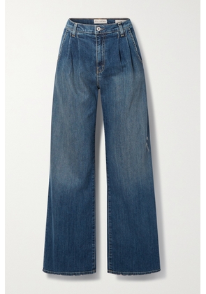 Nili Lotan - Flora Pleated High-rise Wide-leg Jeans - Blue - 24,25,26,27,28,29,30