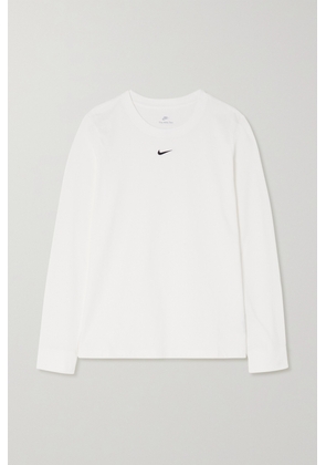 Nike - Embroidered Cotton-jersey T-shirt - White - x small,small,medium,large,x large,xx large