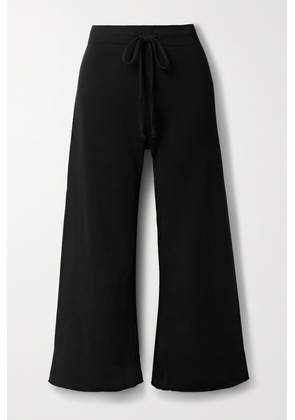 Nili Lotan - Kiki Cropped Voile-trimmed Cotton-jersey Track Pants - Black - x small,small,medium,large,x large