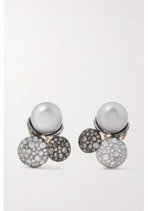 Pomellato - Sabbia 18-karat Rose Gold, Pearl And Diamond Earrings - One size