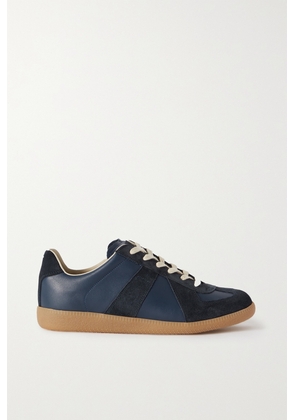 Maison Margiela - Replica Leather And Suede Sneakers - Blue - IT35,IT35.5,IT36,IT36.5,IT37,IT37.5,IT38,IT38.5,IT39,IT39.5,IT40,IT40.5,IT41