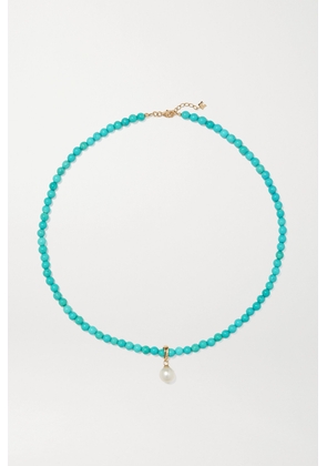 Mateo - 14-karat Gold, Turquoise And Pearl Choker - One size