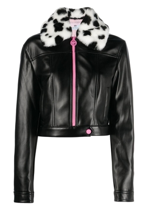 Chiara Ferragni contrasting-collar zip-fastening jacket - Black