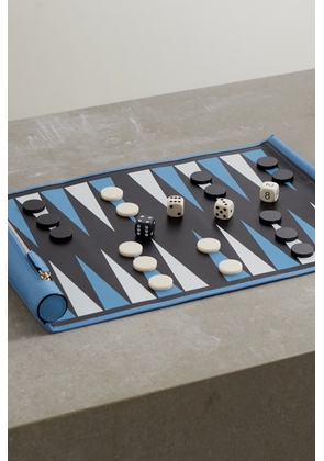 Smythson - Panama Textured-leather Backgammon Roll - Blue - One size