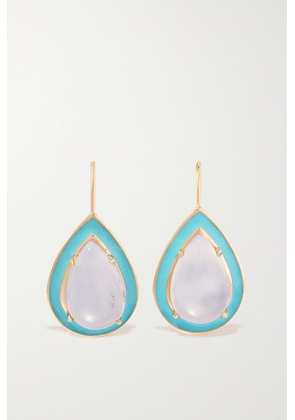 Alison Lou - Cocktail 14-karat Gold, Enamel And Chalcedony Earrings - One size