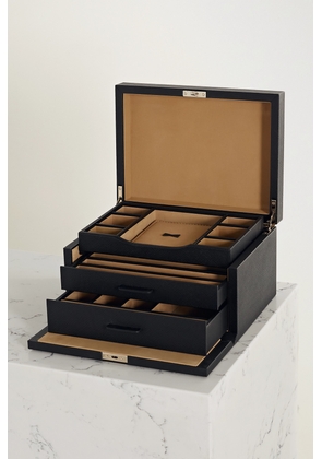 Smythson - Panama Textured-leather Jewelry Box - Black - One size