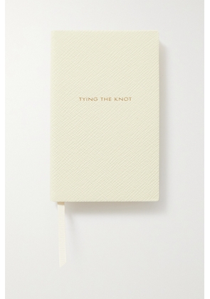 Smythson - Panama Tying The Knot Textured-leather Notebook - White - One size