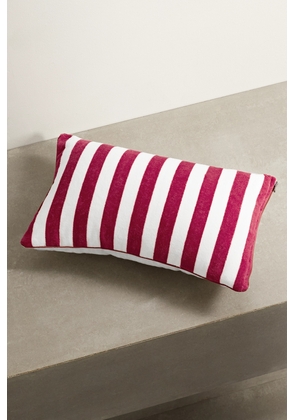 Loro Piana - Striped Cotton-terry And Linen Beach Pillow - Red - One size