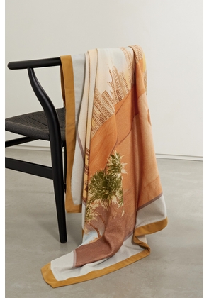 Loro Piana - Golden Hour In Dubai Suede-trimmed Printed Cashmere Throw - Orange - One size
