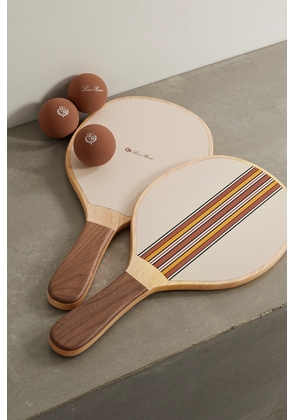 Loro Piana - The Suitcase Stripe Wood And Leather Paddleball Set - Brown - One size
