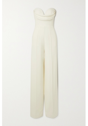 Alex Perry - Hayden Strapless Draped Crepe Jumpsuit - White - UK 4,UK 6,UK 8,UK 10,UK 12,UK 14,UK 16,UK 18