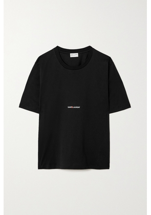 SAINT LAURENT - Printed Cotton-jersey T-shirt - Black - XS,S,M,L,XL