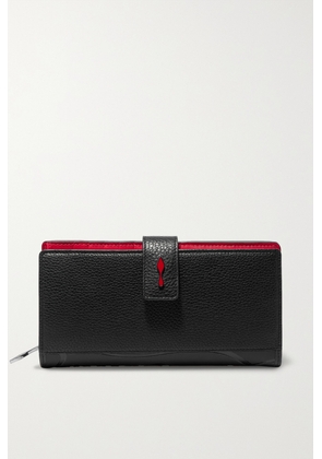 Christian Louboutin - Paloma Rubber-trimmed Textured-leather Wallet - Black - One size