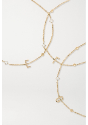 STONE AND STRAND - Initial 14-karat Gold Pearl Bracelet - A,B,C,D,E,F,G,H,I,J,K,L,M,N,O,P,Q,R,S,T,U,V,W,X,Y,Z