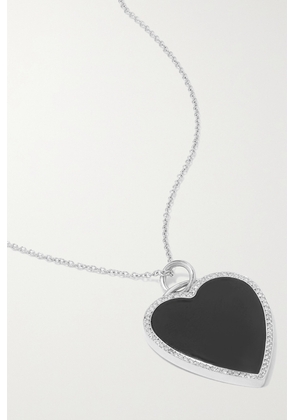 Jennifer Meyer - Heart 18-karat White Gold, Diamond And Onyx Necklace - One size