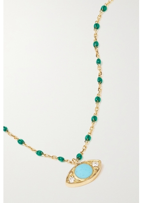 Gigi Clozeau - Eye Mini Gigi 18-karat Gold Multi-stone Necklace - One size