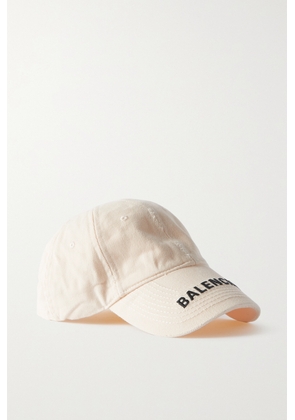 Balenciaga - Embroidered Distressed Cotton-twill Baseball Cap - White - S,L