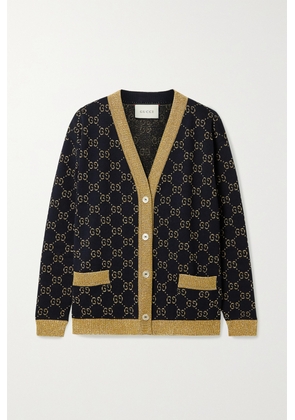 Gucci - Metallic Jacquard-knit Cotton-blend Cardigan - Blue - XXS,XS,S,M,L,XL,XXL