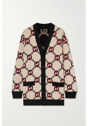 Gucci - Reversible Jacquard-knit Wool-blend Cardigan - Cream - XXS,XS,S,M,L,XL