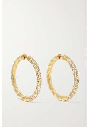 David Yurman - + Net Sustain Cable Edge 18-karat Recycled-gold Diamond Hoop Earrings - One size