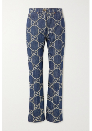 Gucci - Jumbo Gg Denim-jacquard High-rise Straight-leg Jeans - Blue - 24,25,26,27,28,29,30,31