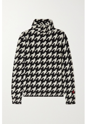 Perfect Moment - Houndstooth Merino Wool Turtleneck Sweater - Black - x small,small,medium,large