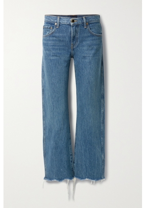 KHAITE - Kerrie Frayed Mid-rise Straight-leg Jeans - Blue - 24,25,26,27,28,29,30,31,32