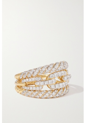 David Yurman - Stax 18-karat Yellow And White Gold Diamond Ring - 5,6,7,8